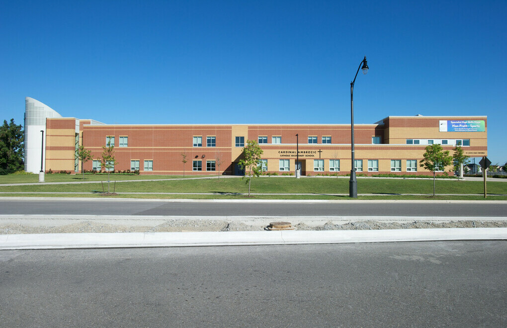 Picture of the front of Cardinal Ambrozic Catholic Secondary School
