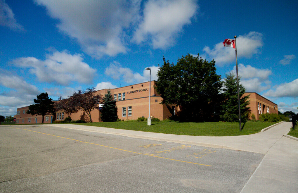 Picture of the front of St. Andrew Catholic Elementary School