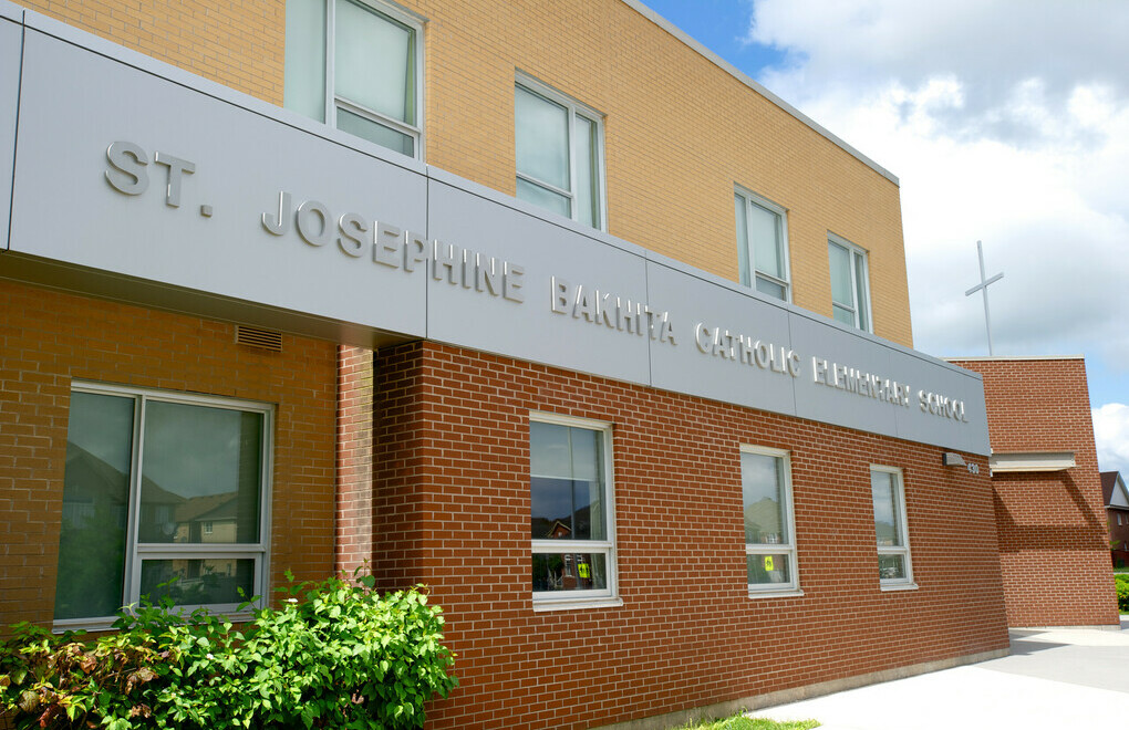 Picture of the front of St. Josephine Bakhita Catholic Elementary School