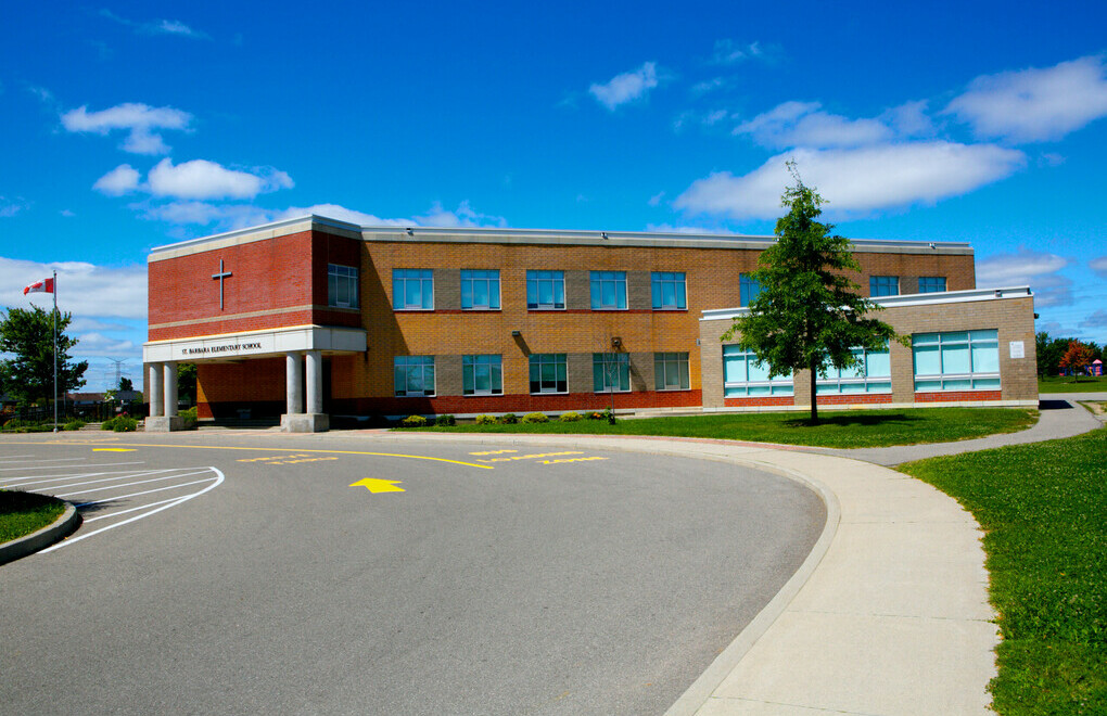 Picture of the front of St. Barbara Catholic Elementary School