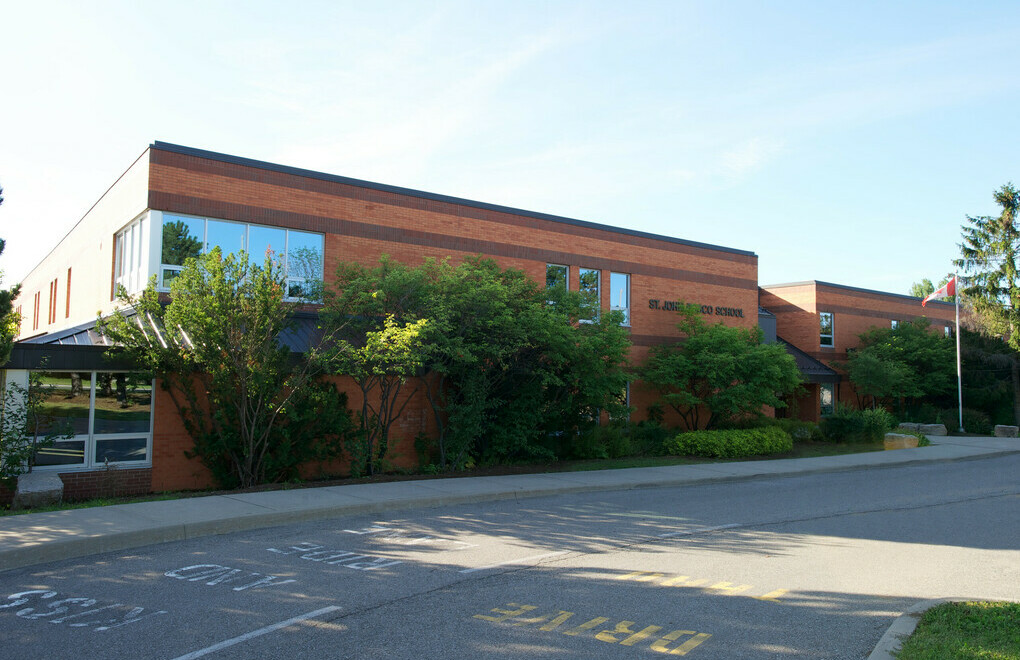 Picture of the front of St. John Bosco Catholic Elementary School
