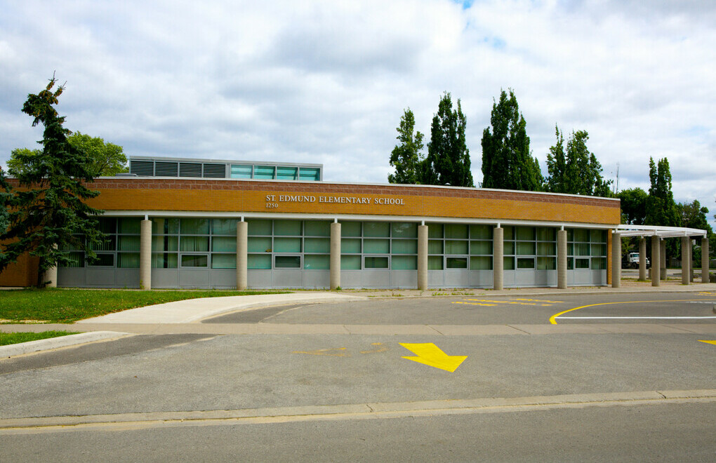 Picture of the front of St. Edmund Catholic Elementary School
