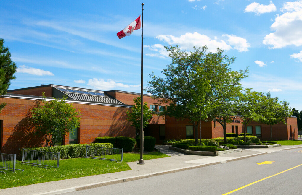 Picture of the front of St. John of the Cross Catholic Elementary School