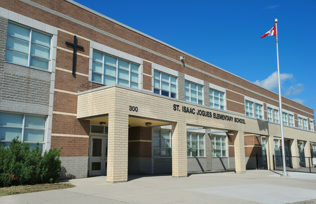 Picture of the front of St. Isaac Jogues Catholic Elementary School