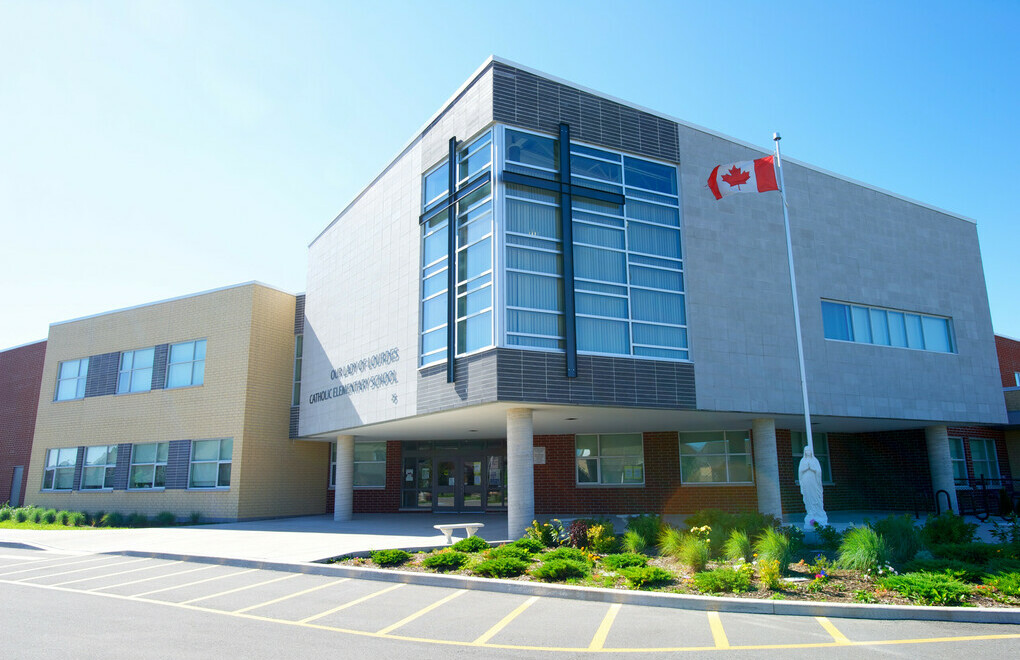Picture of the front of Our Lady of Lourdes Catholic Elementary School