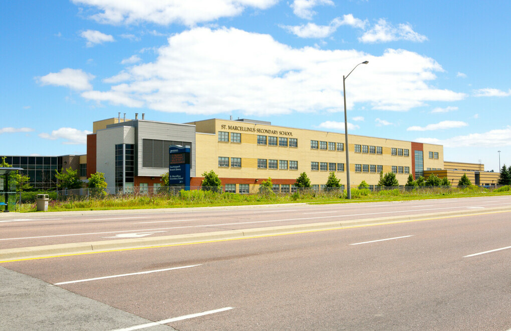 Picture of the front of St. Marcellinus Catholic Secondary School