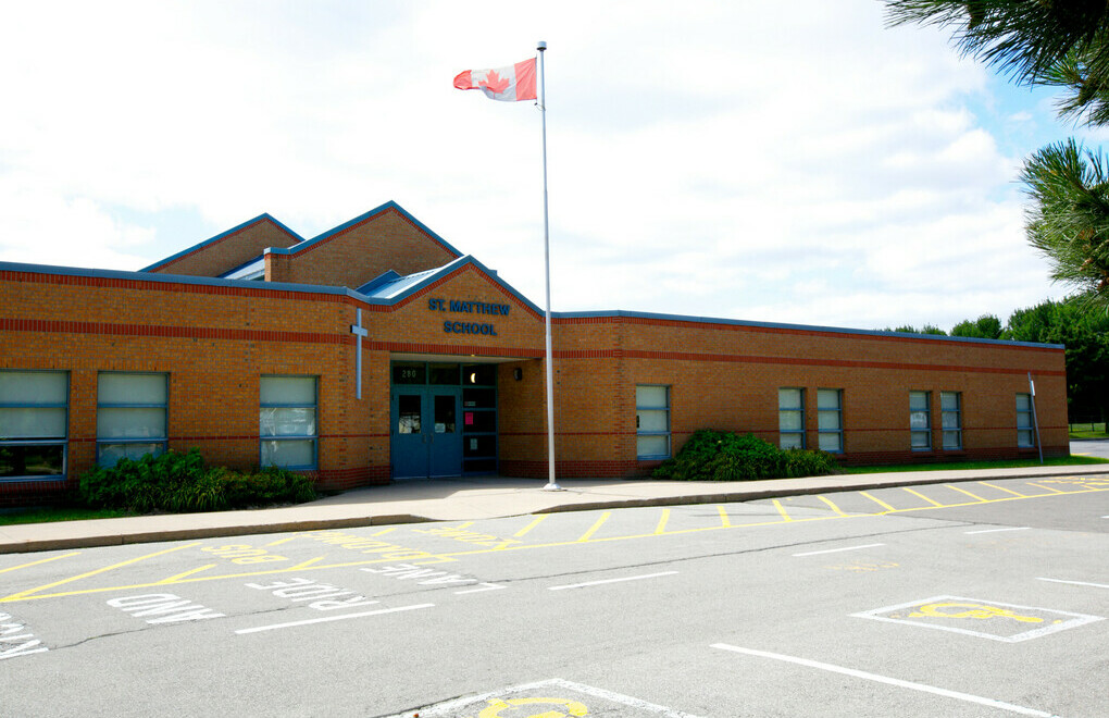 Picture of the front of St. Matthew Catholic Elementary School