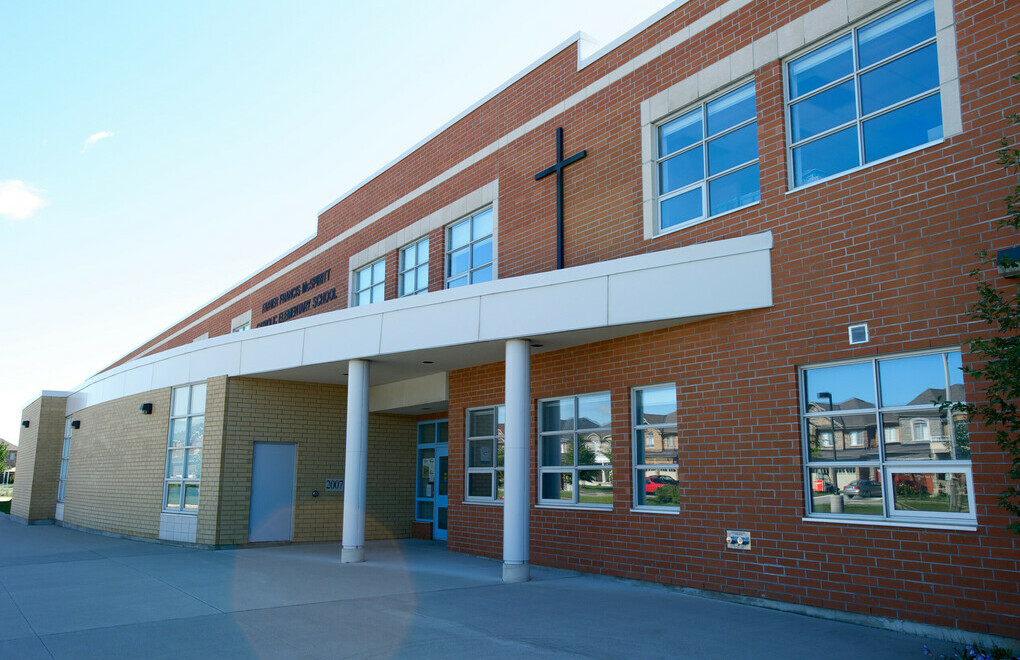 Picture of the front of Father Francis McSpiritt Catholic Elementary School