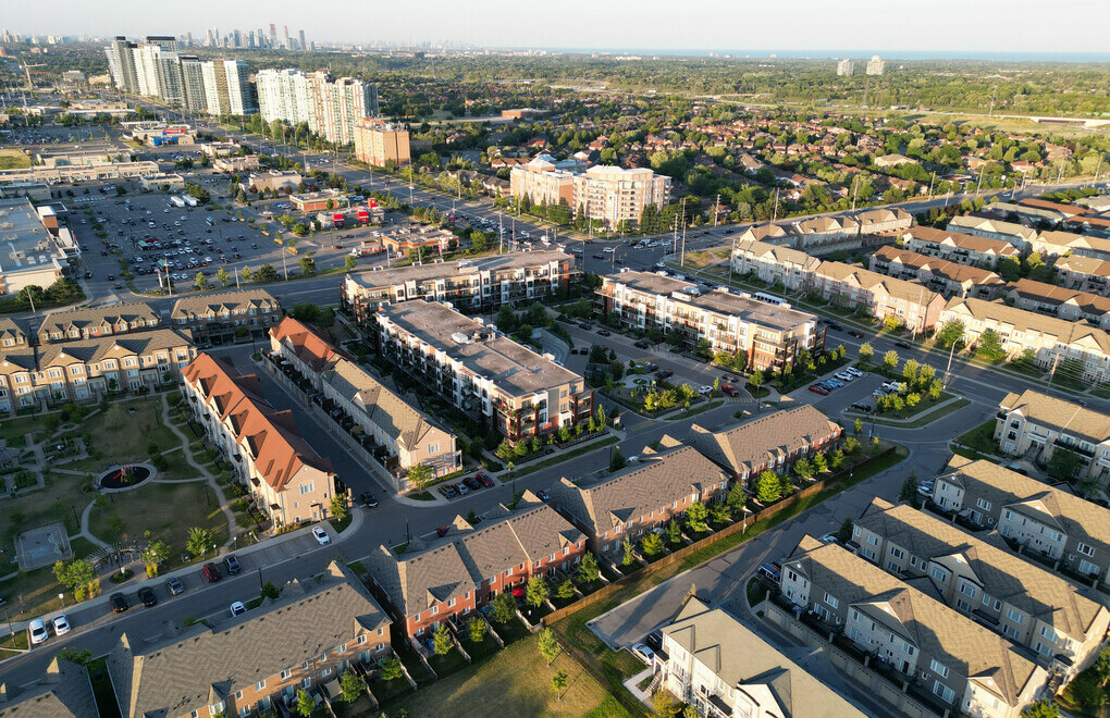 Picture of an arial view of a town
