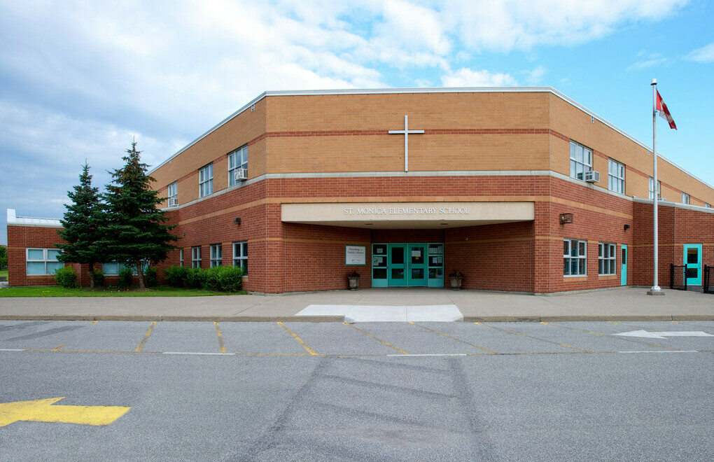 Picture of the front of St. Monica Catholic Elementary School