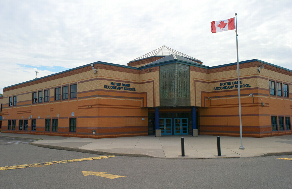 Picture of the front of Notre Dame Catholic Secondary School