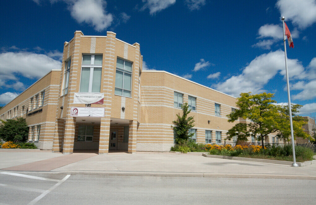 Picture of the front of St. Nicholas Catholic Elementary School