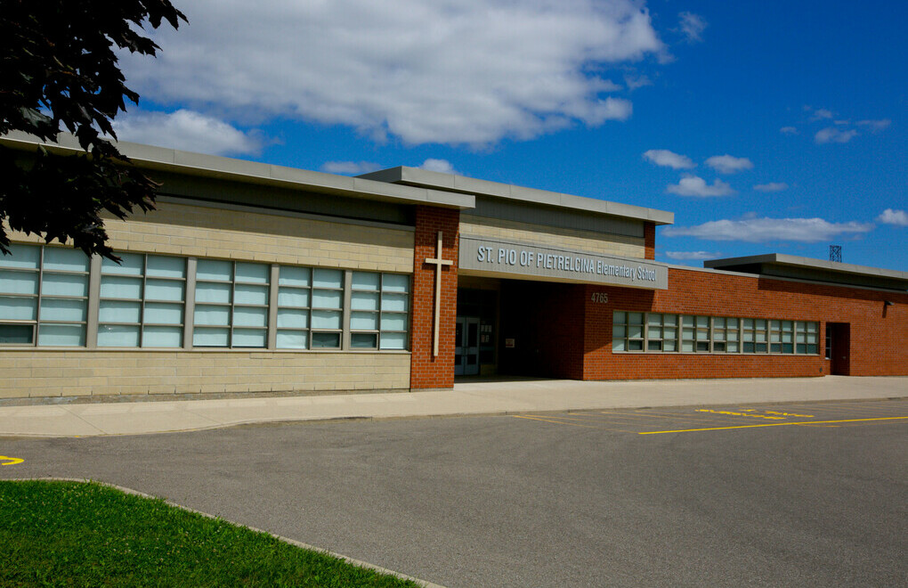 Picture of the front of St. Pio of Pietrelcina Catholic Elementary School