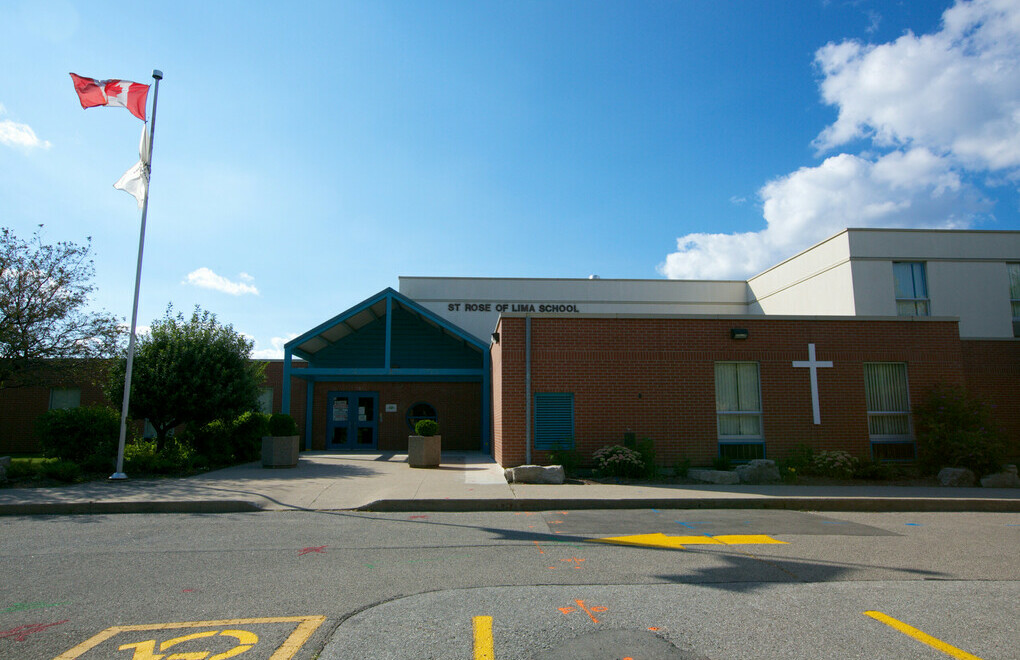 Picture of the front of St. Rose of Lima Catholic Elementary School