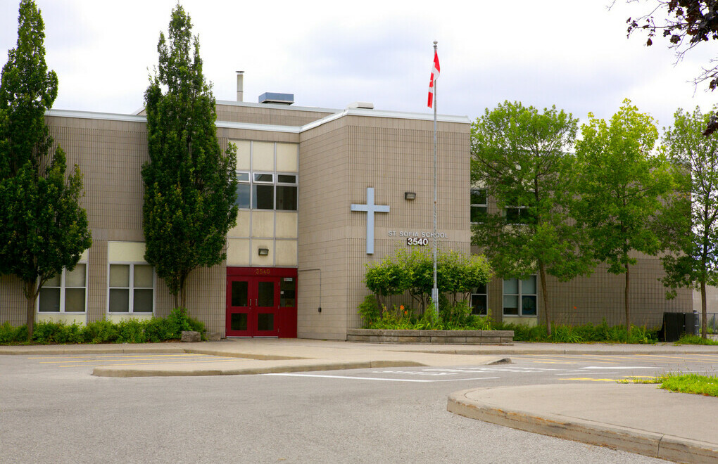 Picture of the front of St. Sofia Byzantine Catholic Elementary School