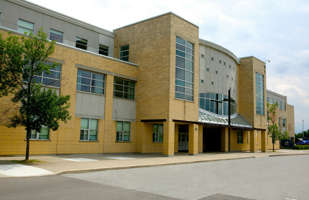 Picture of the front of St. Francis Xavier Catholic Elementary School
